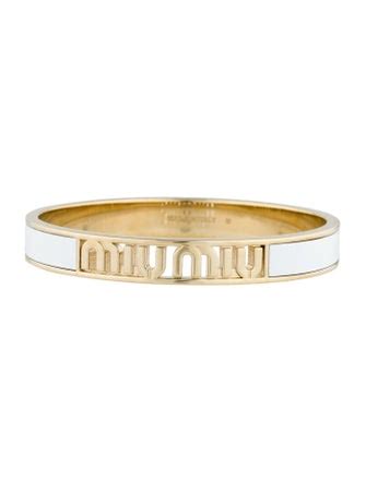 miu miu bangle|Miu Logo bangle bracelet.